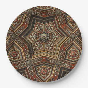 Vintage Sierlijk Gouden Renaissance Geometrische K Papieren Bordje