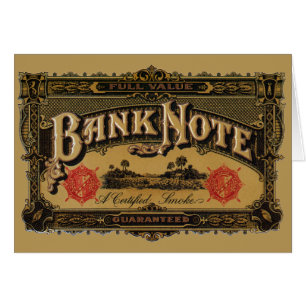 Vintage Sigarettenlabel Kunst, Bankbiljet Geld Fin