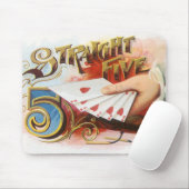 Vintage Sigarettenlabel Kunst Straight Flush met H Muismat (Met muis)