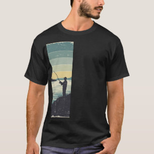 Vintage Silhouet van Meren Vissen T-shirt