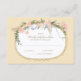 Vintage Silhouette Printemps Floral Mariage RSVP