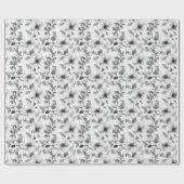 Vintage Silver Flower Pattern Cadeaupapier (Vlak)