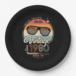 Vintage since 1980 papieren bordje