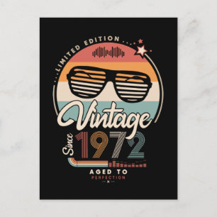 Vintage sinds 1972 briefkaart