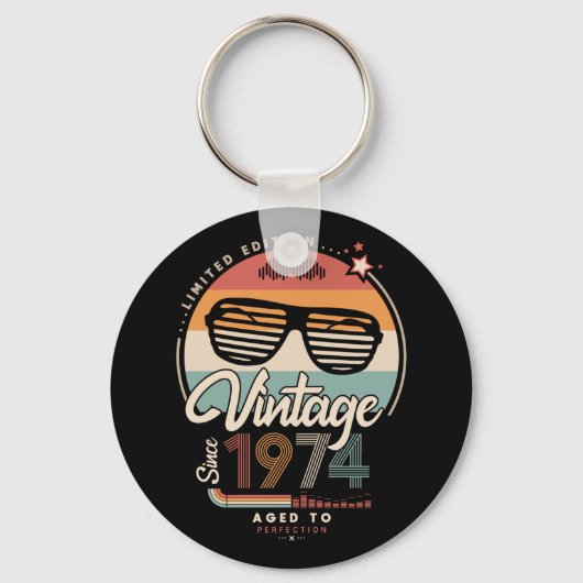 Vintage sinds 1974 sleutelhanger (Voorkant)