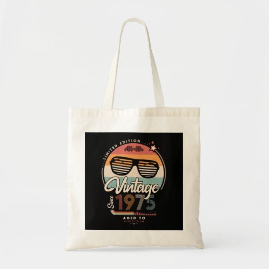Vintage sinds 1975 tote bag (Voorkant)