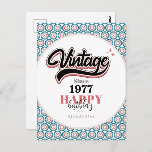 Vintage sinds - 1977 briefkaart (Voorkant / Achterkant)