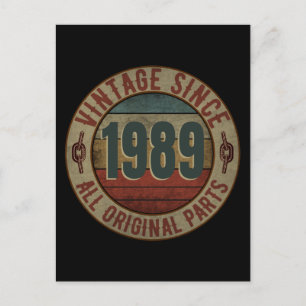 VINTAGE SINDS 1989 ALLE ORIGINELE ONDERDELEN. BRIEFKAART