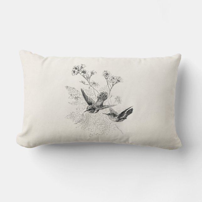 Vintage Sjabloon Antiek vogelstand Kussen (Voorkant)