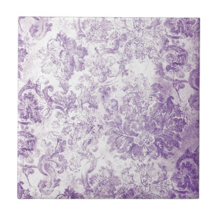 vintage sjofele elegant nam patroon roze viooltje tegeltje