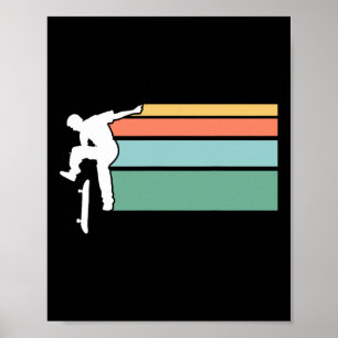 Vintage Skateboarden T Shirt  Poster
