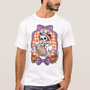 Vintage Skelet Verpleegster en Baby - Schattige Ha T-shirt