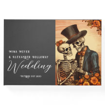 Vintage Skeleton Goth Photo Mariage Livre d'or