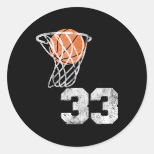 Vintage Sketll Jersey Nummer 33 Speler Nummer Ronde Sticker