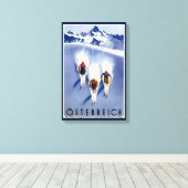 Vintage Ski Canvas Afdruk (Insitu (Houten vloer))
