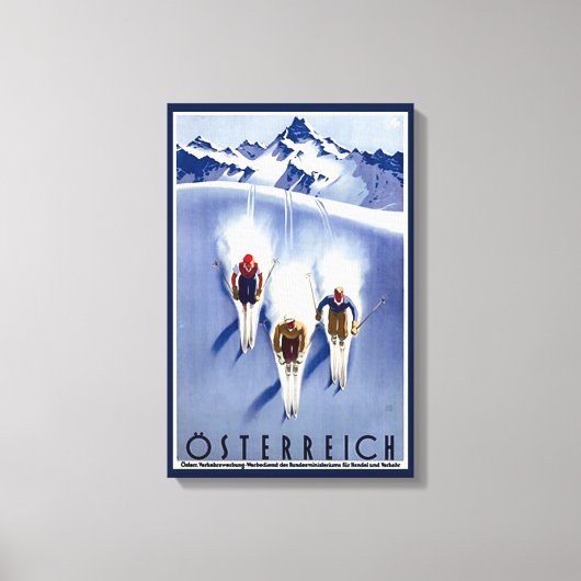 Vintage Ski Canvas Afdruk (Voorkant)