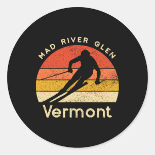 Vintage Ski Mad River Glen Vermont Berg Ronde Sticker