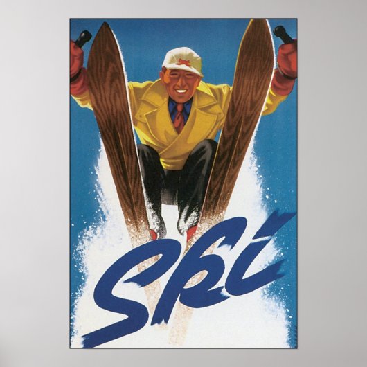 Vintage Ski Poster (Voorkant)