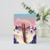 Vintage Ski poster Briefkaart (Staand voorkant)