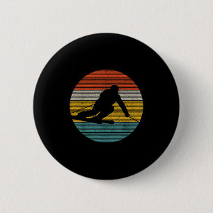 Vintage Ski Wintersport Racing AfdalingsSkiër Gi Ronde Button 5,7 Cm