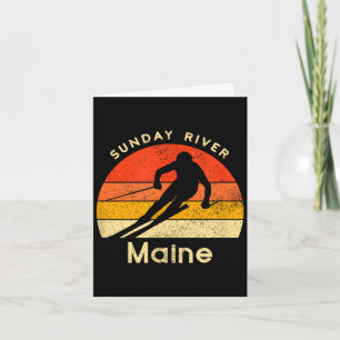 Vintage ski zondag rivier maine berg kaart