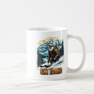 Vintage Skieend Ontwerp, Ski Idaho Koffiemok