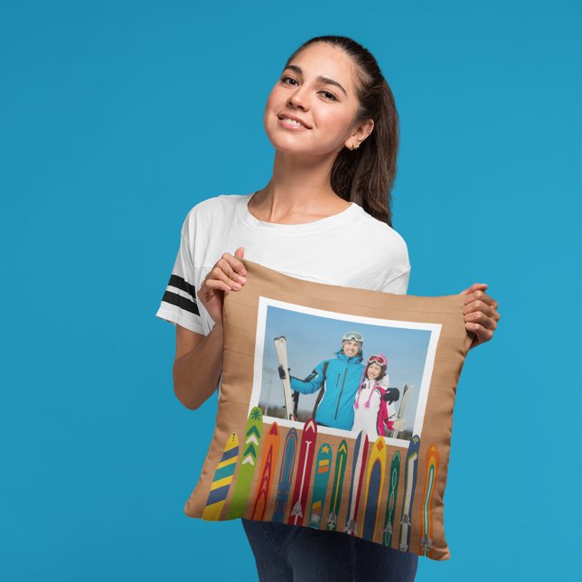 Vintage Skis Photo Keepsake Kussen (Creator heeft geüpload)