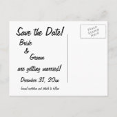 Vintage Sla de datum op! Aankondigingskaart (Achterkant)