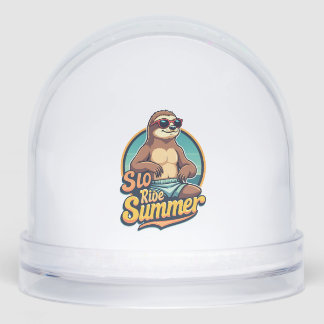 Vintage Sloth Summer Retro Beach Vibes Design 2 Sneeuwbol