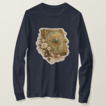 Vintage Smaragd Verhalenboek Lange Mouwen T-Shirt