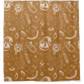 vintage - sneeuwman met kerst douchegordijn (Voorkant)