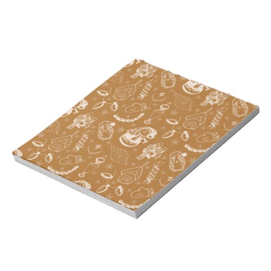 vintage - sneeuwman met kerst notitieblok (Gedraaid)