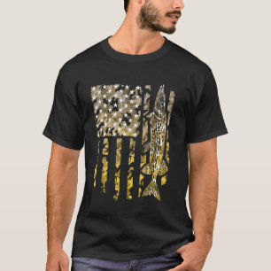 Vintage Snoek Vissen Amerikaanse Vlag Camo Muskie T-shirt