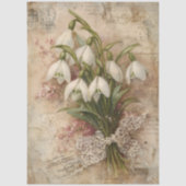 Vintage Snowdrop Bouquet Decoupage Ephemera Tissuepapier (Voorkant)