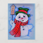 Vintage Snowman Briefkaart (Voorkant)