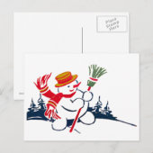 Vintage Snowman Briefkaart (Voorkant / Achterkant)