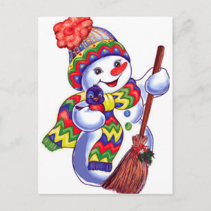 Vintage Snowman Briefkaart