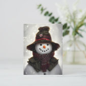 Vintage Snowman Briefkaart (Staand voorkant)