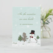 Vintage Snowman Invitation de mariage hivernal (Debout devant)
