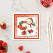 Vintage Snowman Kerstmis Napkins Servet (Insitu)