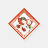 Vintage Snowman Kerstmis Napkins Servet (Hoek)