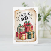 Vintage Snowman Merry Christmas Card Kaart (Staand voorkant)