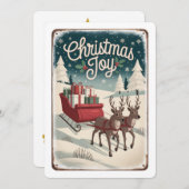 Vintage Snowman Merry Christmas Card Kaart (Voorkant / Achterkant)