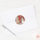 Vintage Snowman Ronde Sticker (Envelop)