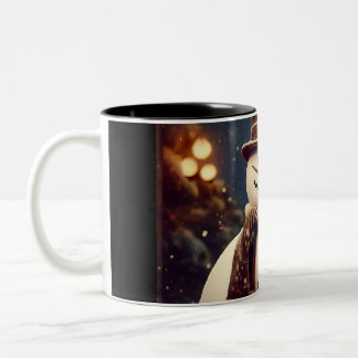 Vintage Snowman Tweekleurige Koffiemok