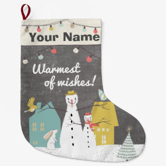 Vintage Snowman | Warmste modemonogram Grote Kerstsok