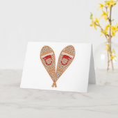 Vintage Snowschoenen Kaart (Gele Bloem)