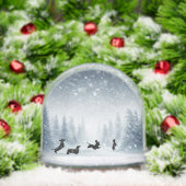 VINTAGE SNOWY DACHSHUND SILHOUETTE SNEEUWBOL (Kerstmis)