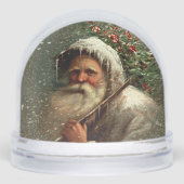 Vintage Snowy Vieux Père Noël Globe des neiges (Avant)