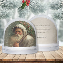 Vintage Snowy Vieux Père Noël Globe des neiges